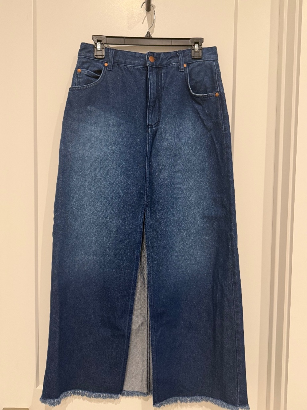 Anthropologie Pilcro Long Jean Skirt with Split Size 10